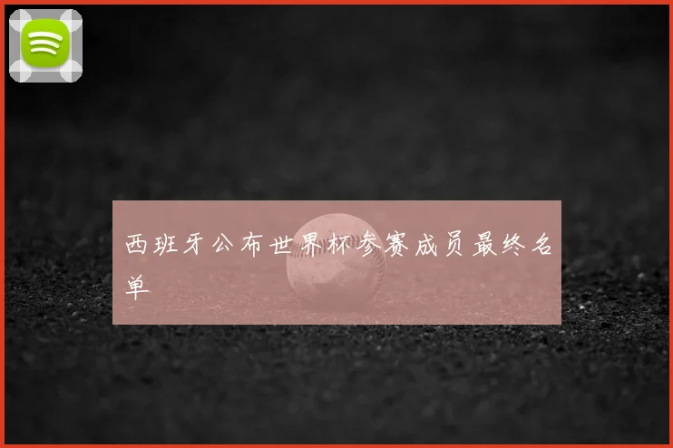 西班牙公布世界杯参赛成员最终名单